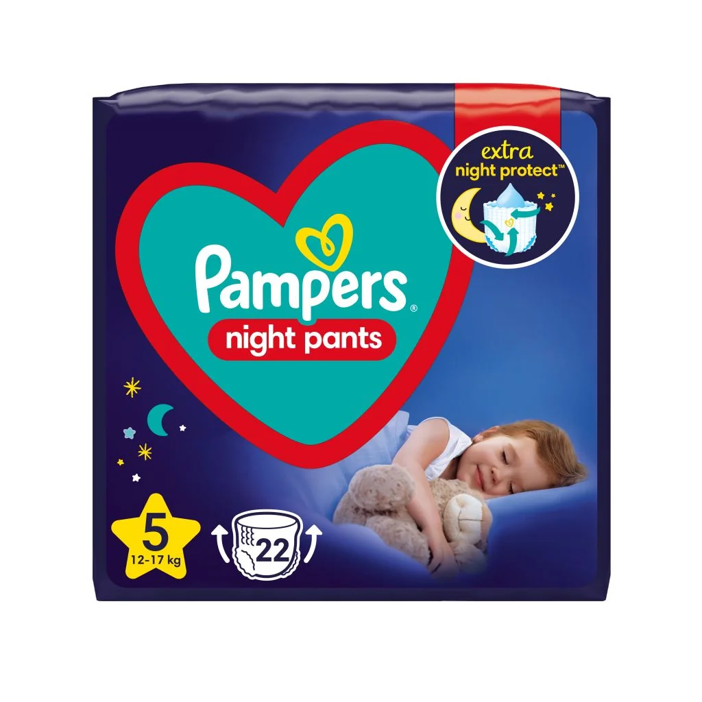 Pampers Night Pants vel. 5 12–17 kg dětské plenkové kalhotky 22 ks