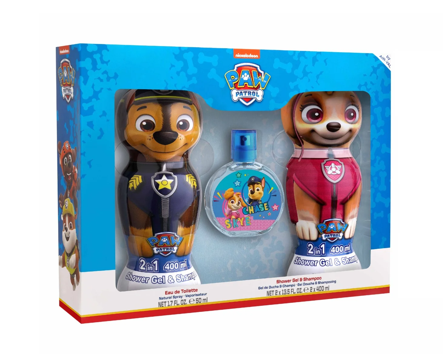 Nickelodeon Paw Patrol Toaletní voda se sprchovým gelem a šamponem dárkový set 50 ml + 2x400 ml