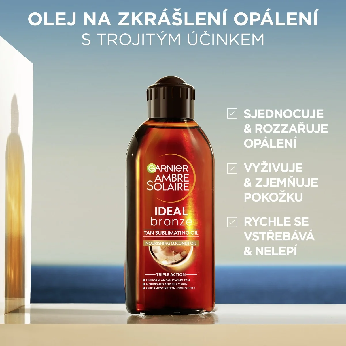 Garnier Ambre Solaire Ideal Bronze Opalovací olej s kokosem SPF2 200 ml