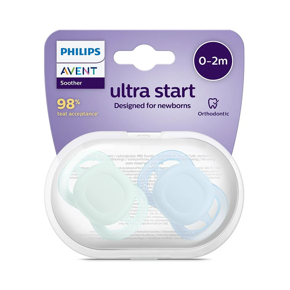 Philips Avent Šidítko Ultra Start Neutral 0-2 m chlapec 2 ks