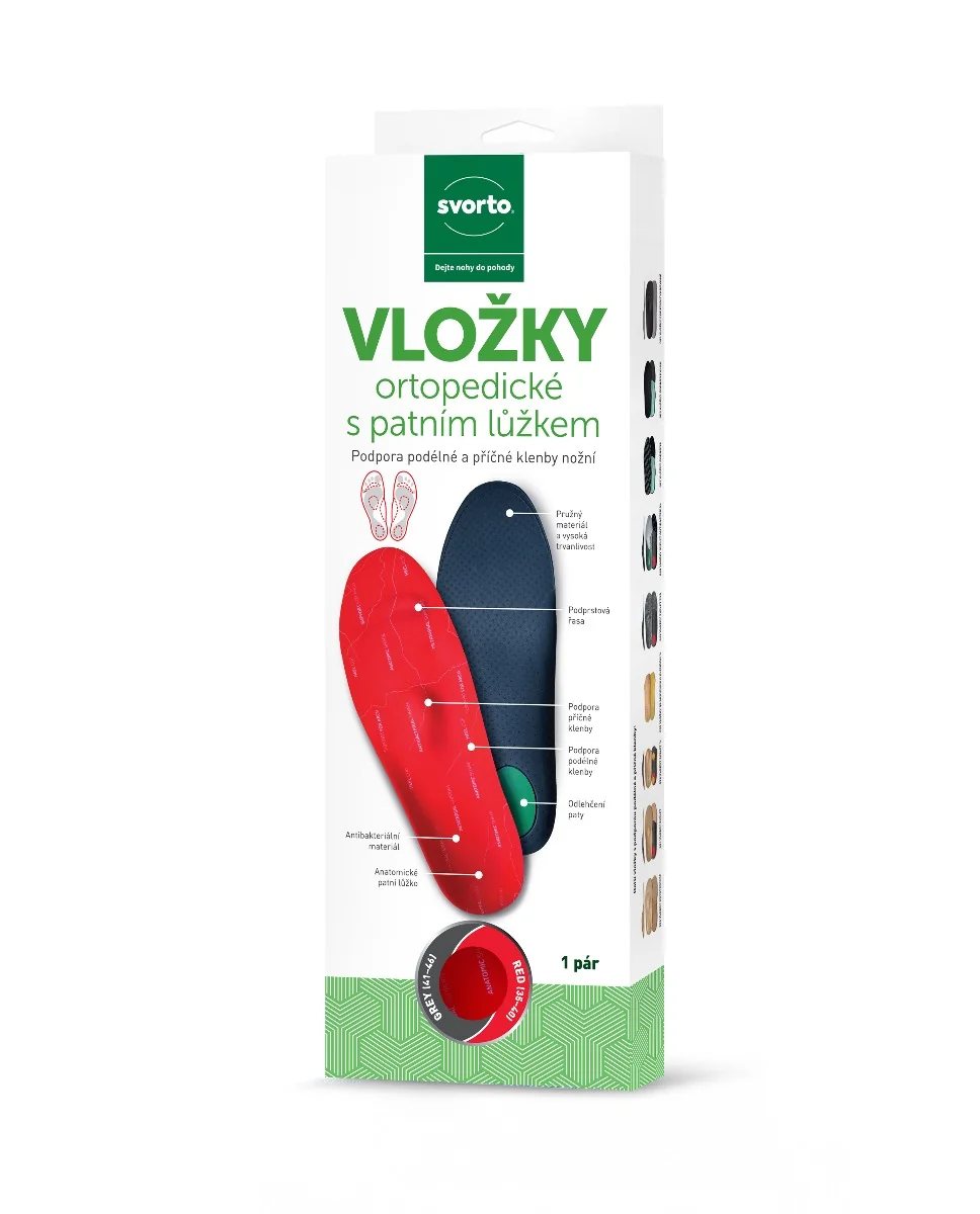 Svorto 005 Vložky ortopedické s patním lůžkem vel. 35–36 1 pár