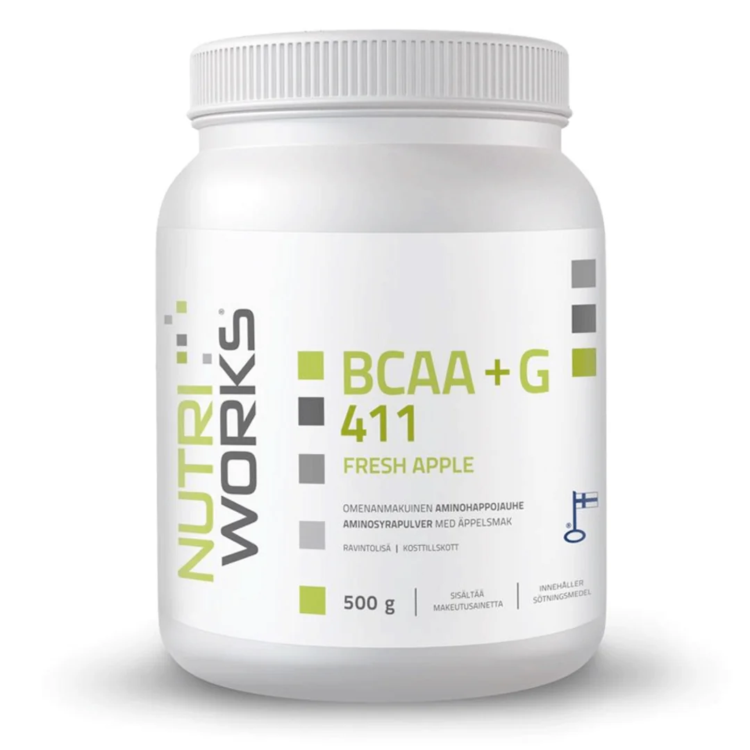 NutriWorks BCAA + Glutamin 4:1:1 500g - jablko