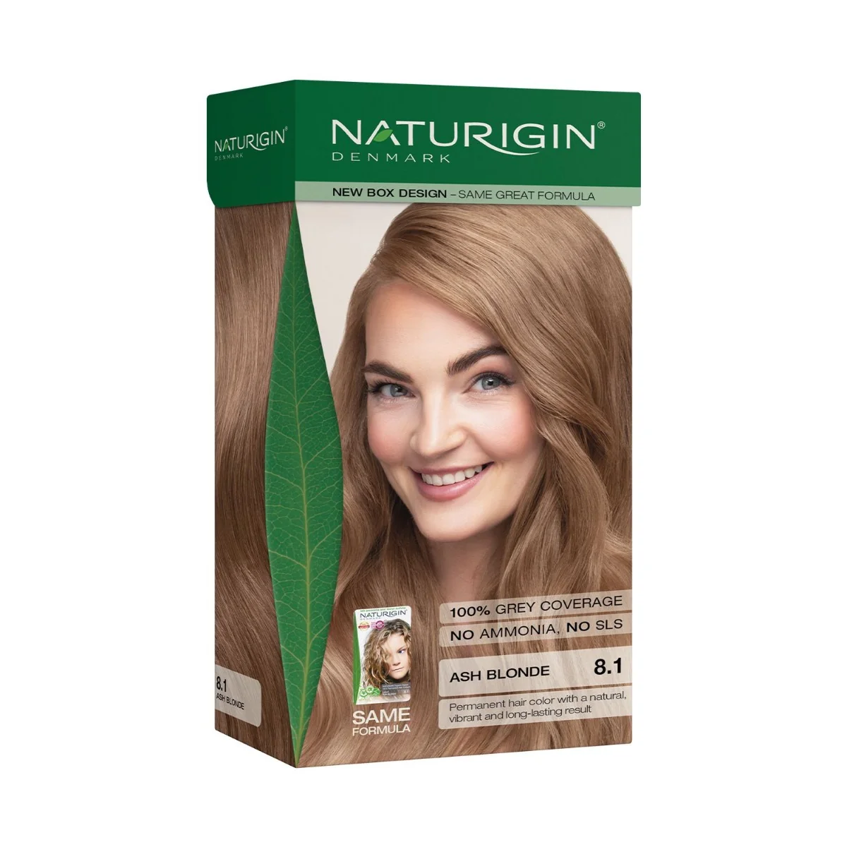 NATURIGIN Organic Based 100% Permanent Hair Colours Ash Blonde 8.1 barva na vlasy 115 ml