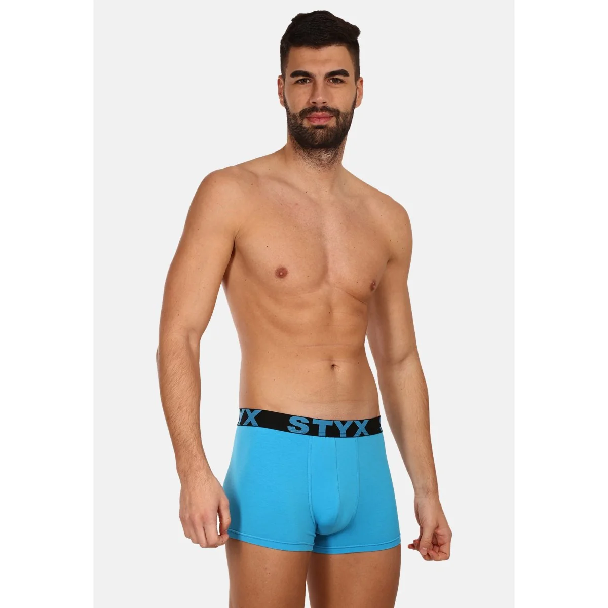 Styx Pánské boxerky sportovní guma světle modré (G1169) XXL 