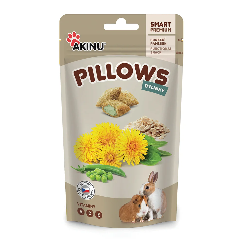 Akinu PILLOWS polštářky s bylinkami pamlsek pro hlodavce 40 g