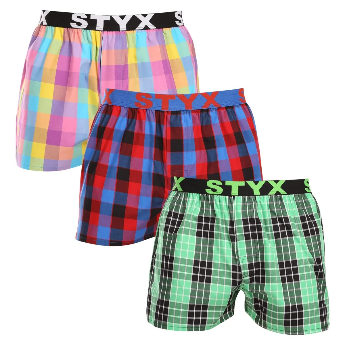 Styx 3PACK pánské trenky sportovní guma vícebarevné (3B102729) L 