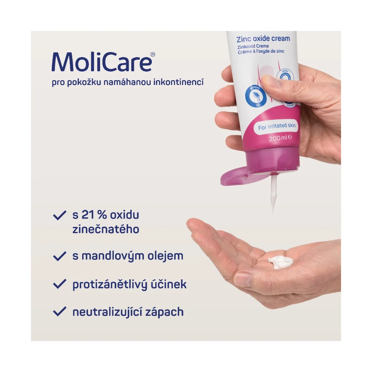 MoliCare Skin Ochranný krém se zinkem 200 ml