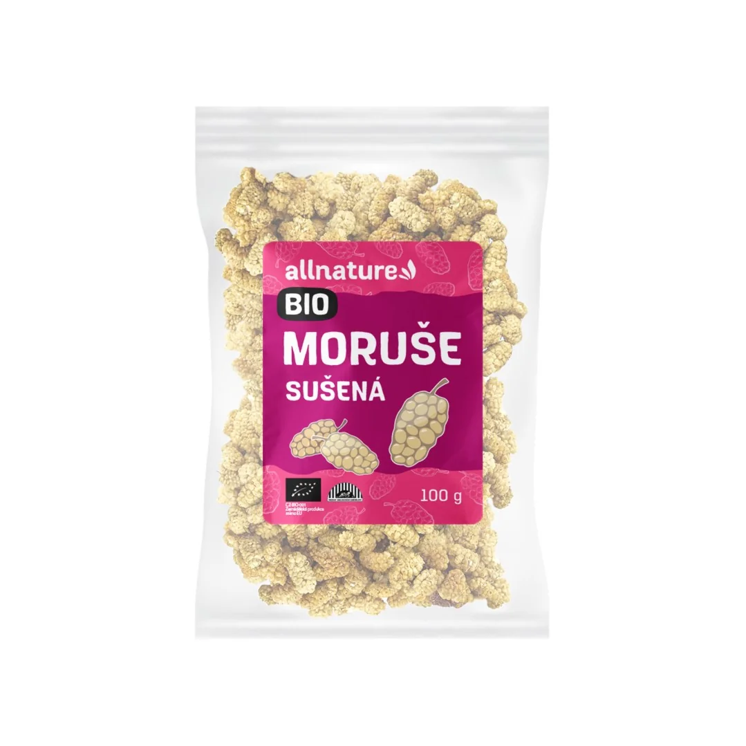 Allnature Moruše bílá sušená BIO RAW plody 100 g