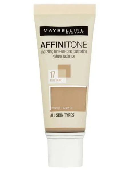 Maybelline Affinitone odstín 17 Rose Beige hydratační make-up 30 ml