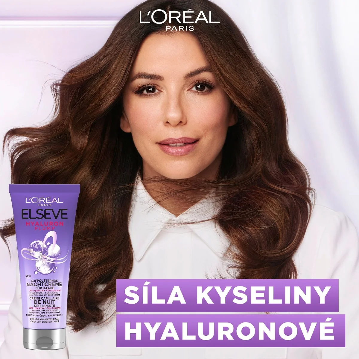 Loréal Paris Elseve Hyaluron Plump noční vyplňující krém na vlasy 200 ml