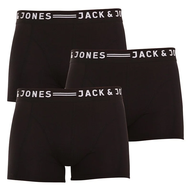 Jack and Jones 3PACK pánské boxerky černé (12081832 - black/black) XL