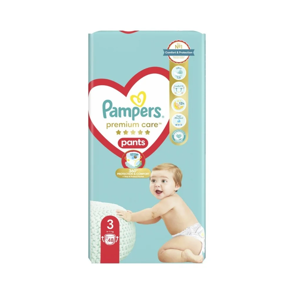 Pampers Premium Care vel. 3 6-11 kg plenkové kalhotky 48 ks