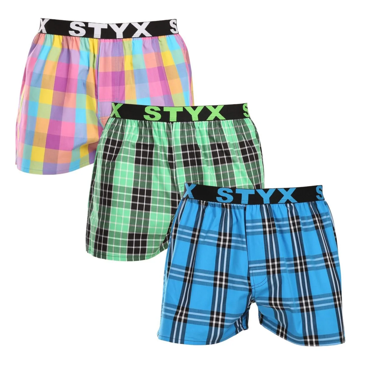 Styx 3PACK pánské trenky sportovní guma vícebarevné (3B102830) M 