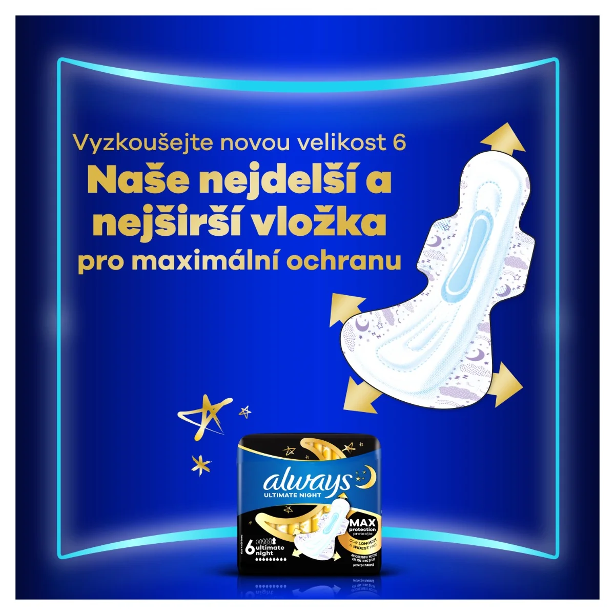 Always Ultra Secure Night Extra hygienické vložky 32 ks