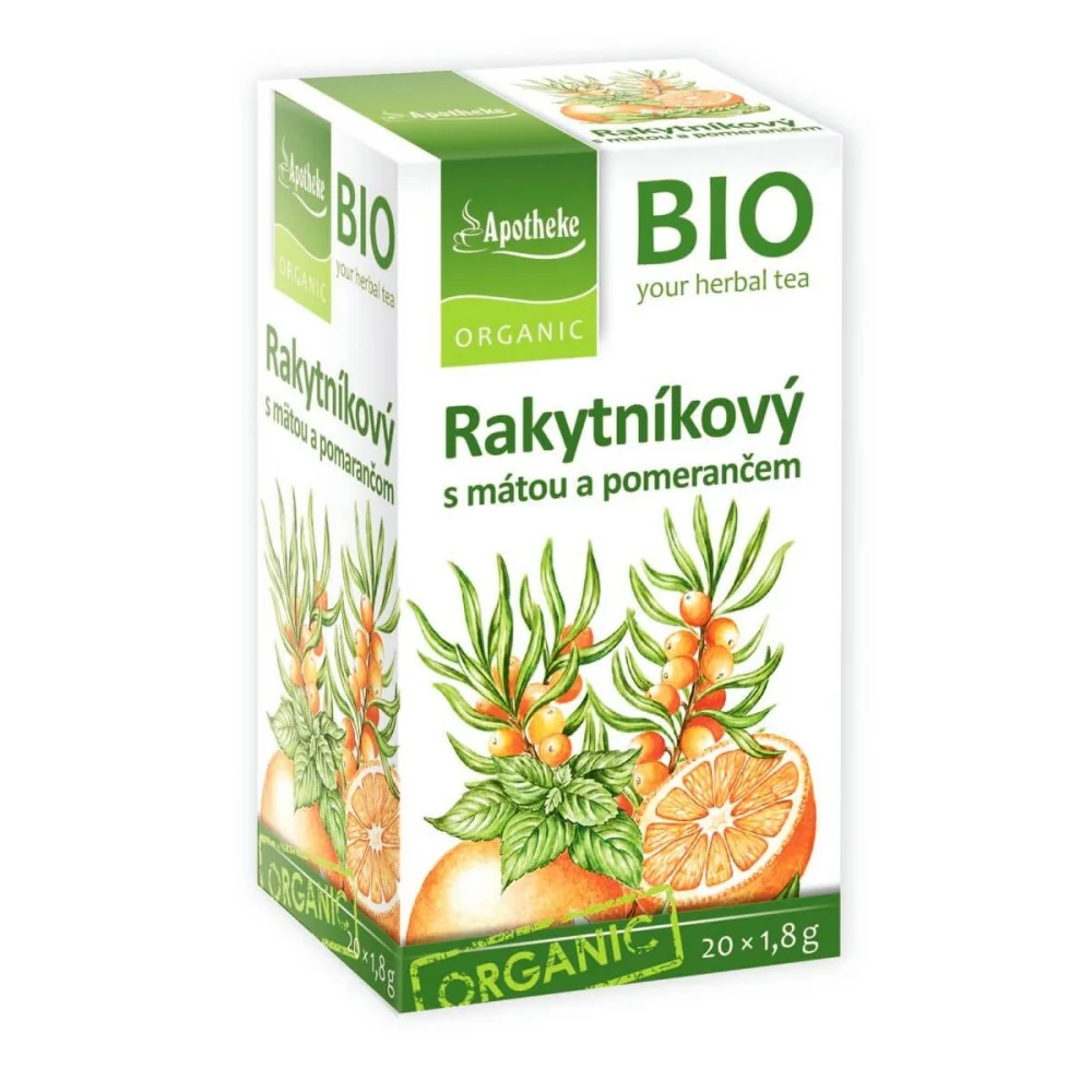 Apotheke BIO Rakytníkový čaj s mátou a pomerančem porcovaný čaj 20x1,8 g