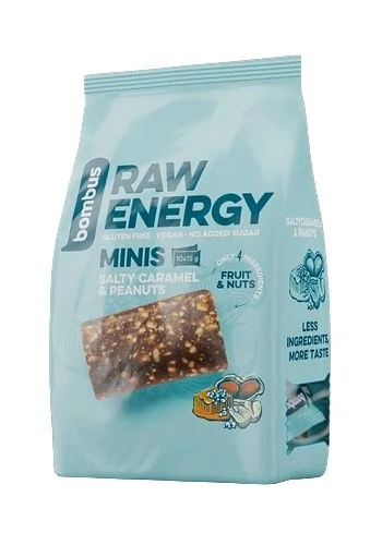 Bombus Raw Energy Minis Salty caramel & peanuts 10x15 g