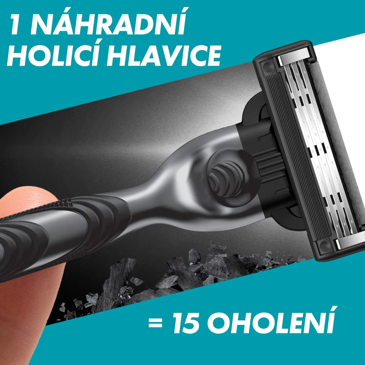 Gillette Mach3 Charcoal náhradní hlavice 8 ks