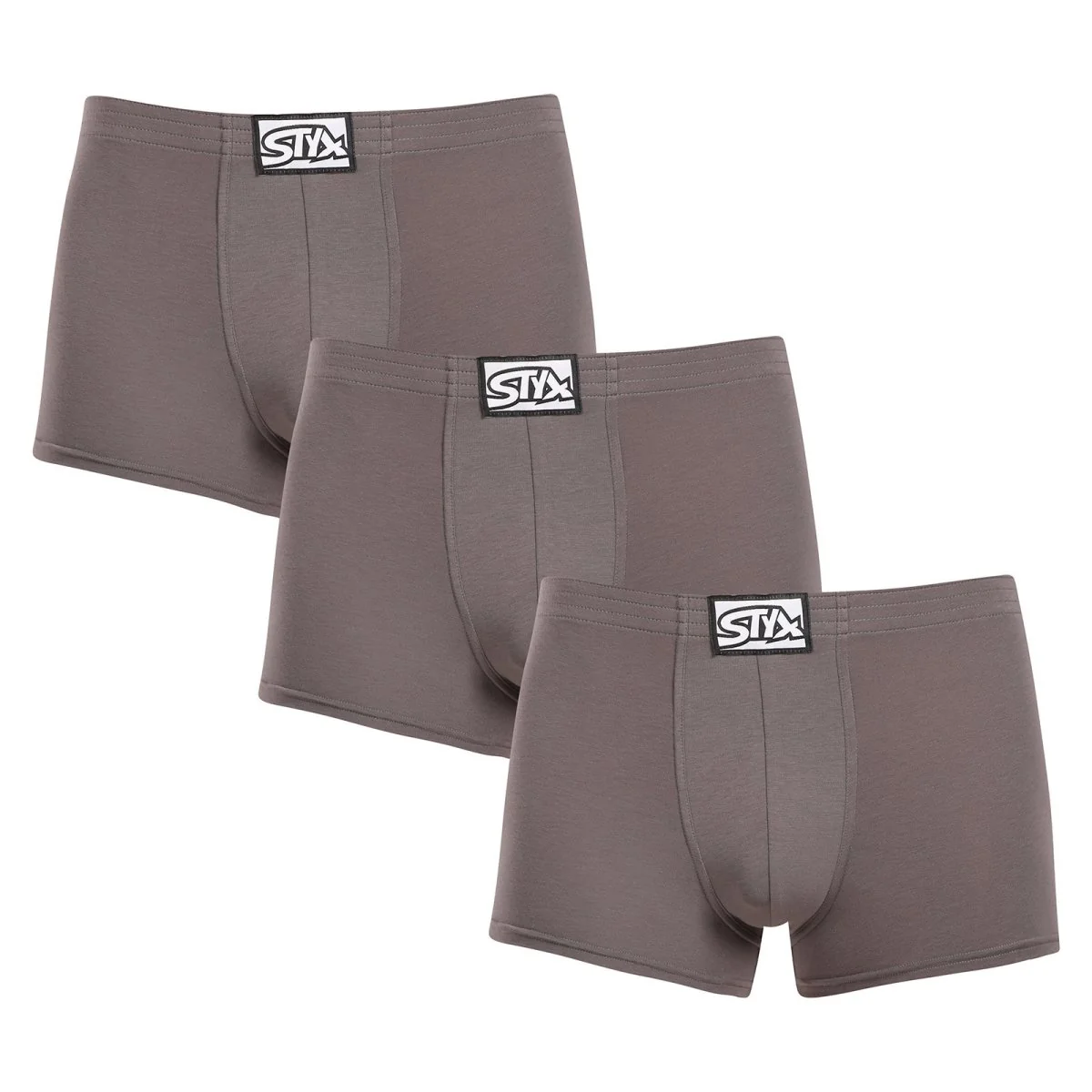 Styx 3PACK pánské boxerky klasická guma tmavě šedé (3Q1063) XL 