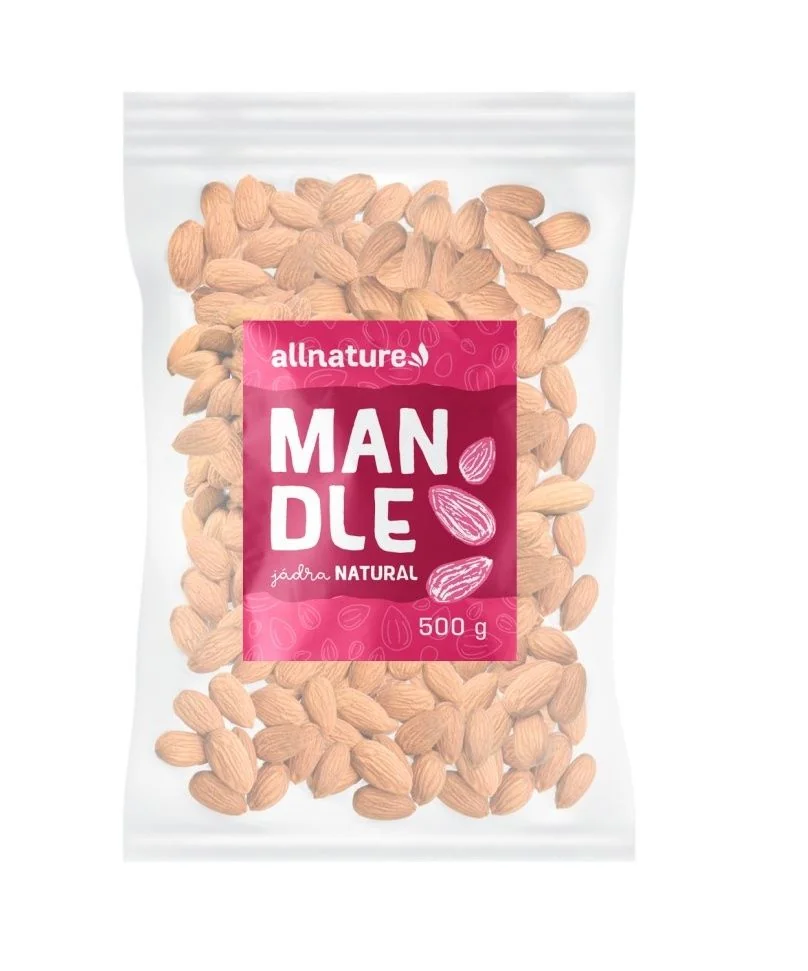 Allnature Mandle natural jádra 500 g