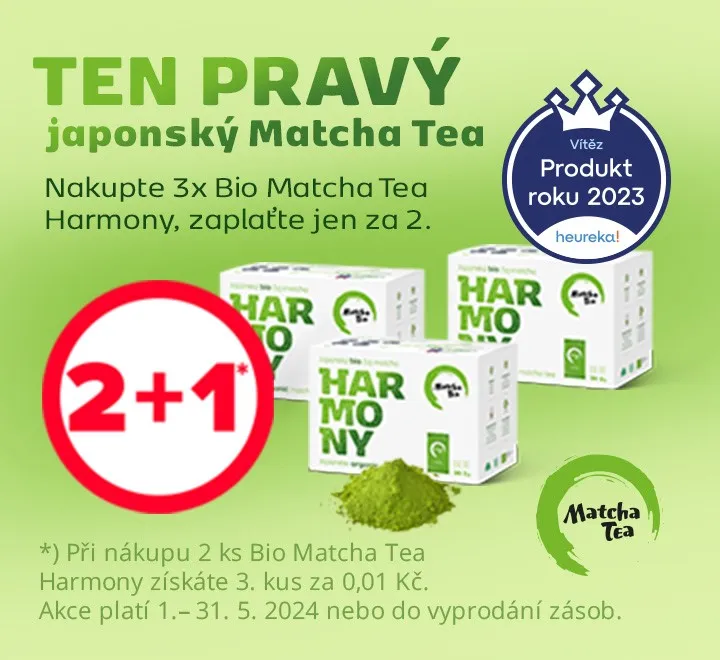 Matcha Tea Bio Harmony zelený 2+1 (květen 2024)