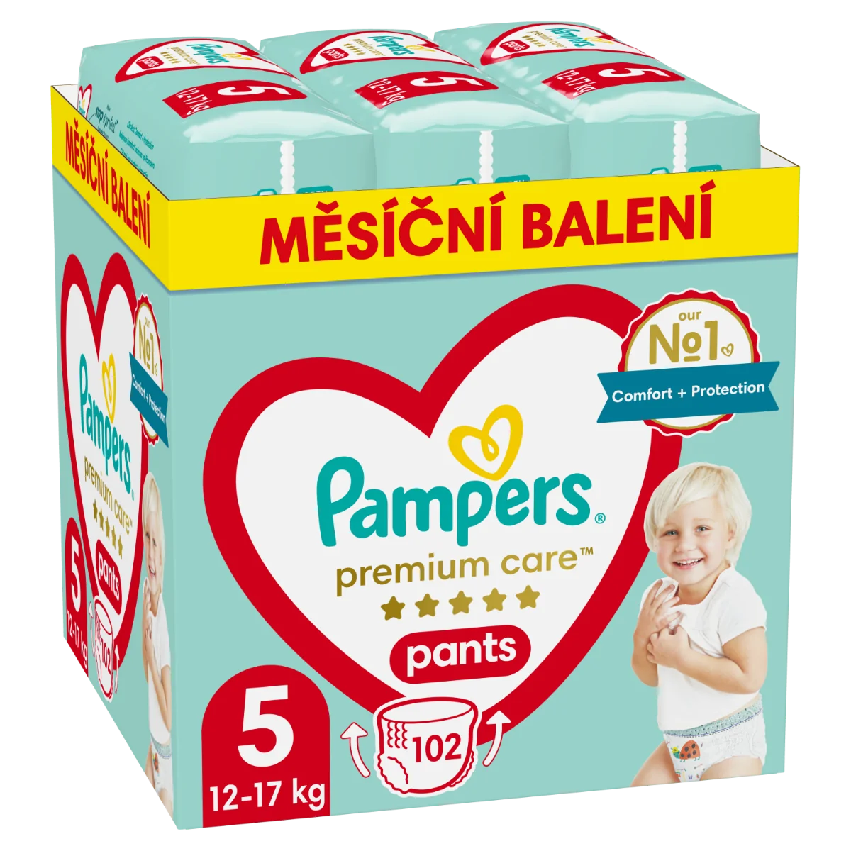 Pampers Premium Care Pants vel. 5 12–17 kg plenkové kalhotky 102 ks