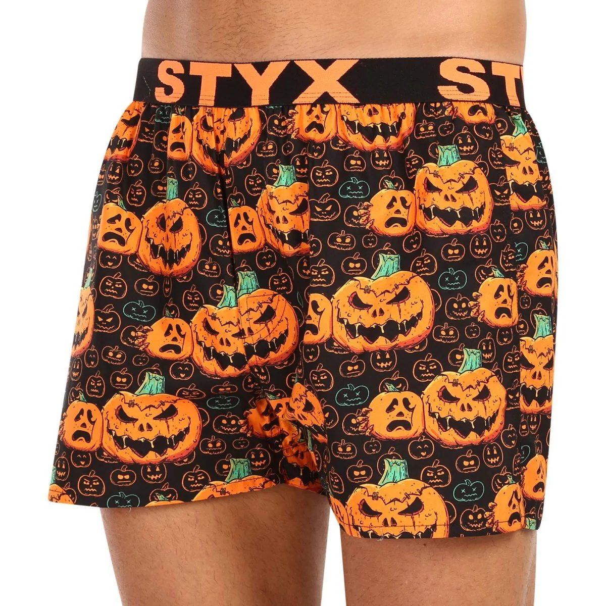 Styx Pánské trenky art sportovní guma Halloween dýně (B1755) XXL 