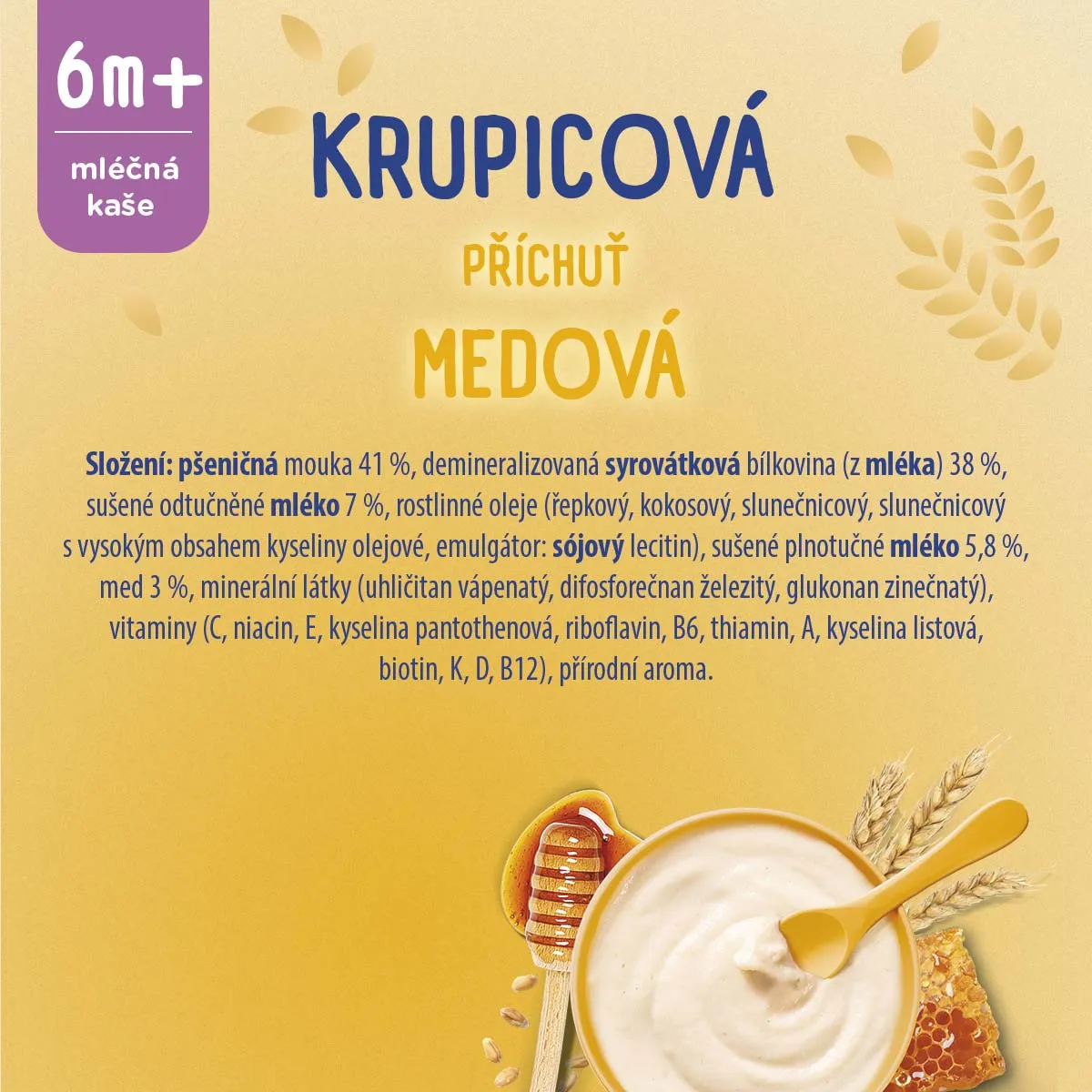 Sunar Mléčná krupicová kaše na dobrou noc medová 210 g