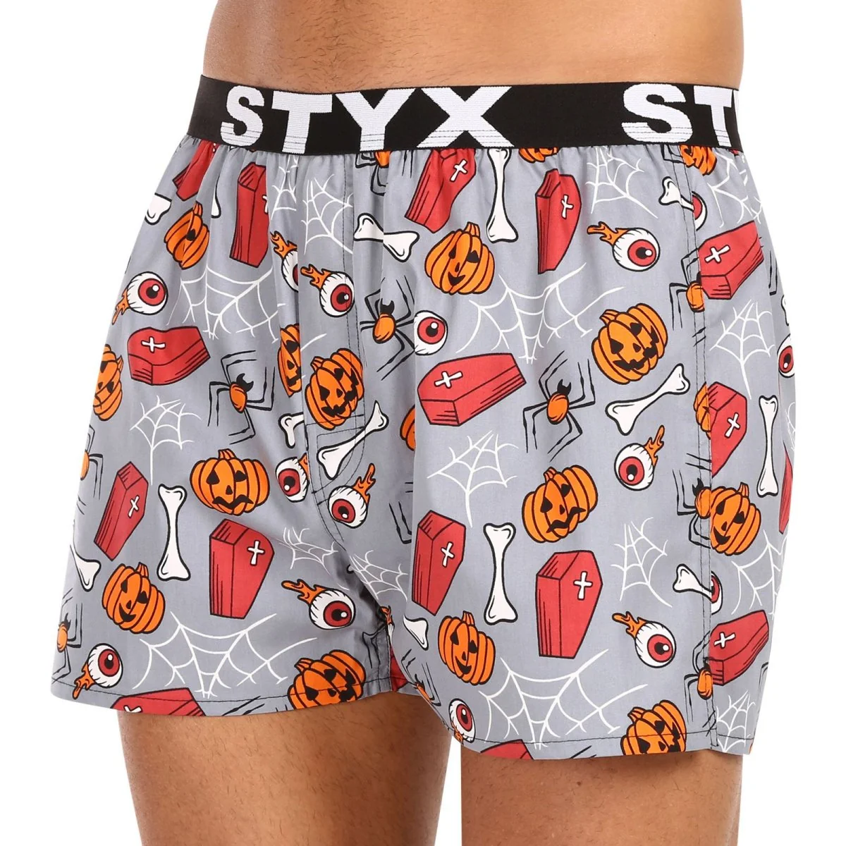 Styx Pánské trenky art sportovní guma Halloween rakve (B1752) XL 