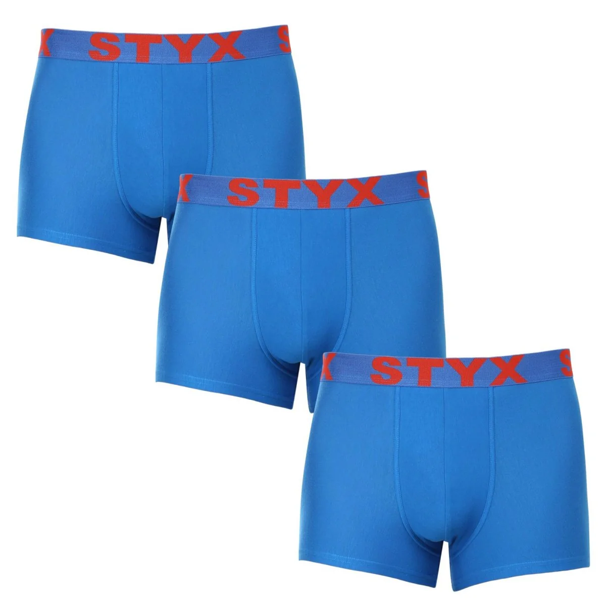 Styx 3PACK pánské boxerky sportovní guma modré (3G1167) L 