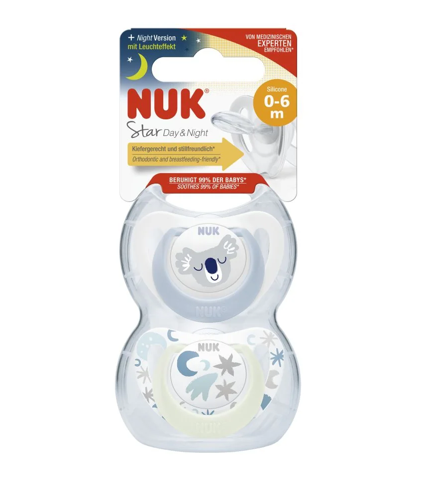 NUK Dudlík Star Den & Noc 0-6m box 2 ks