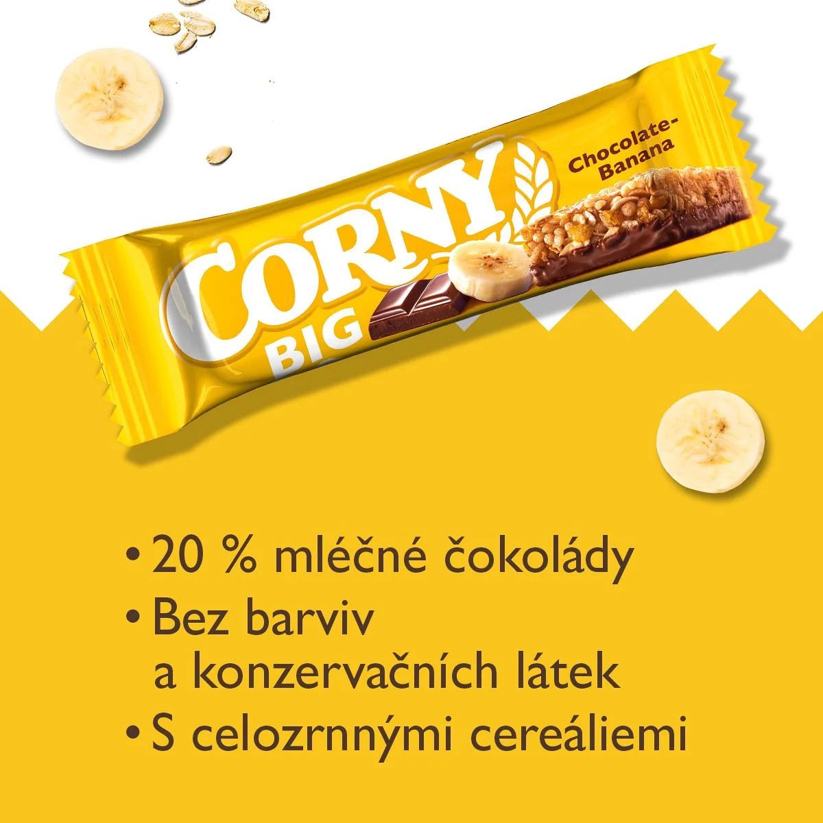 Corny BIG banán v mléčné čokoládě müsli tyčinka 50 g