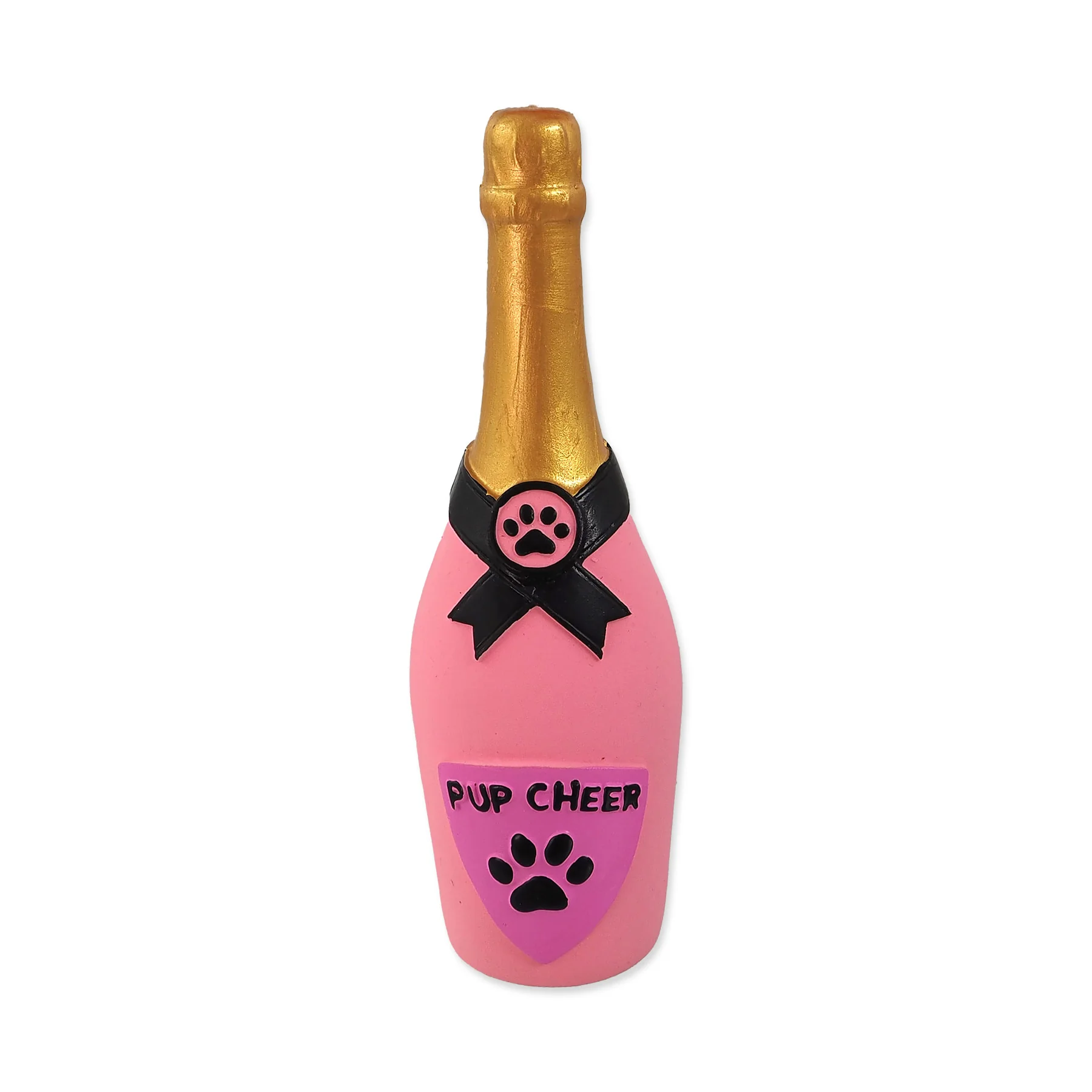 Dog Fantasy Latex hračka láhev sekt se zvukem růžová 16,5 cm