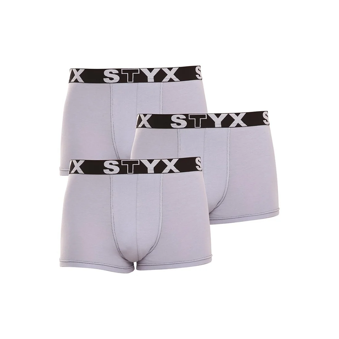 Styx 3PACK pánské boxerky sportovní guma šedé (G10676767) S 