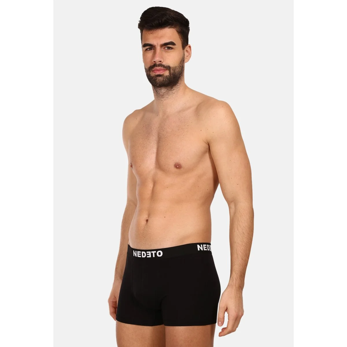 Nedeto 5PACK pánské boxerky černé (5NDTB001-brand) XL 