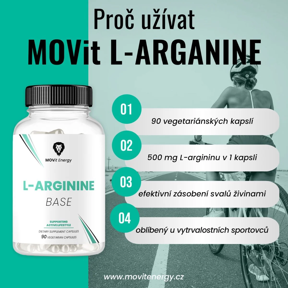 MOVit Energy L-Arginin Base 90 kapslí