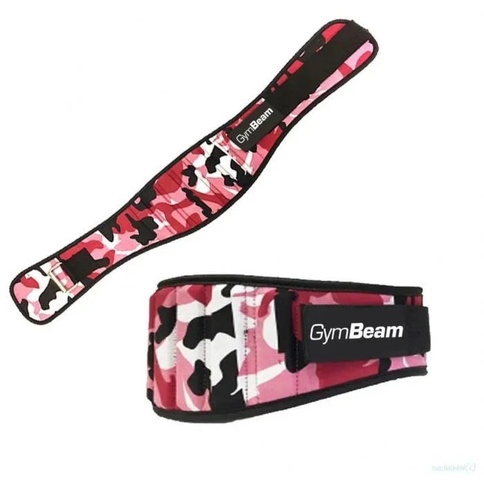 GymBeam Dámský fitness opasek Pink Camo vel. XS 1 ks