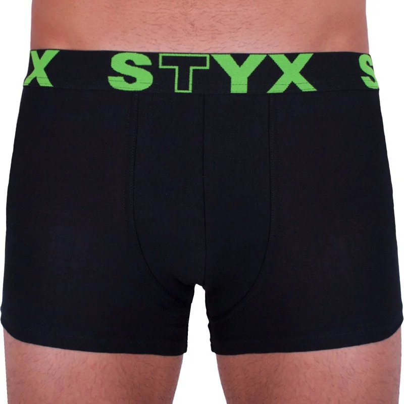 Styx Pánské boxerky sportovní guma nadrozměr černé (R962) 4XL