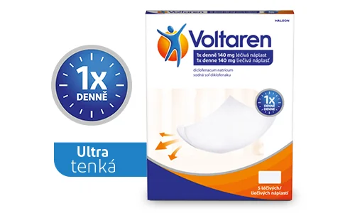 Voltaren 1x denně 140 mg léčivá náplast, ultra tenká.