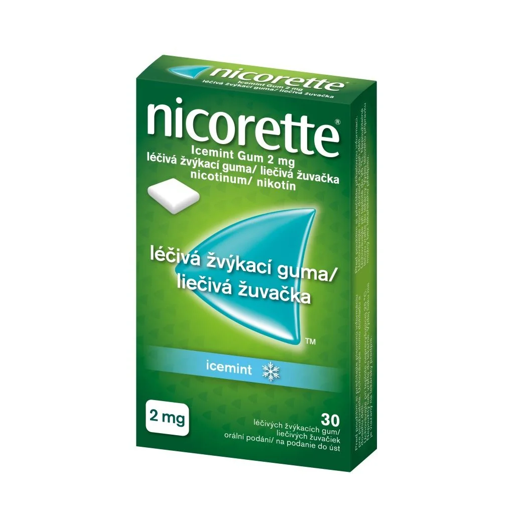 Nicorette Icemint Gum 2 mg léčivá žvýkací guma 30 žvýkaček