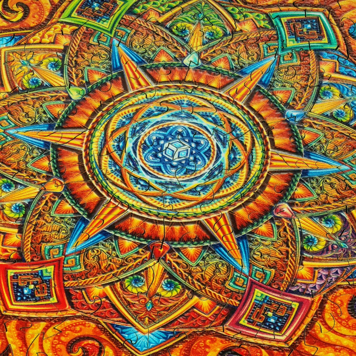 Unidragon Dřevěné puzzle Mandala Nascent Sun 200 ks