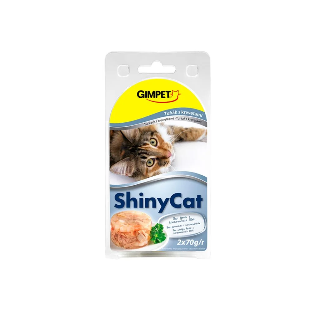 ShinyCat Tuňák/krevety konzerva 2x70 g