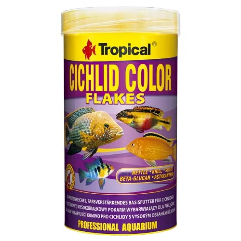 Tropical Cichlid Color 250ml/50g základní krmivo s vysokým obsahem bílkovin pro cichl