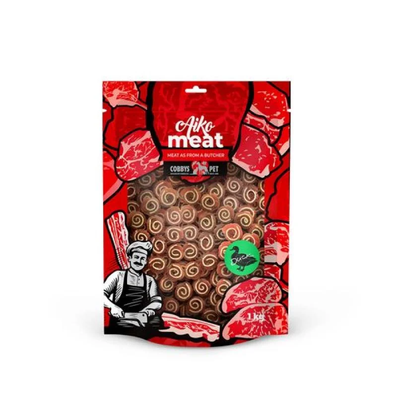 Cobbyspet AIKO Meat mini rolky s kachnou a treskou 1kg 