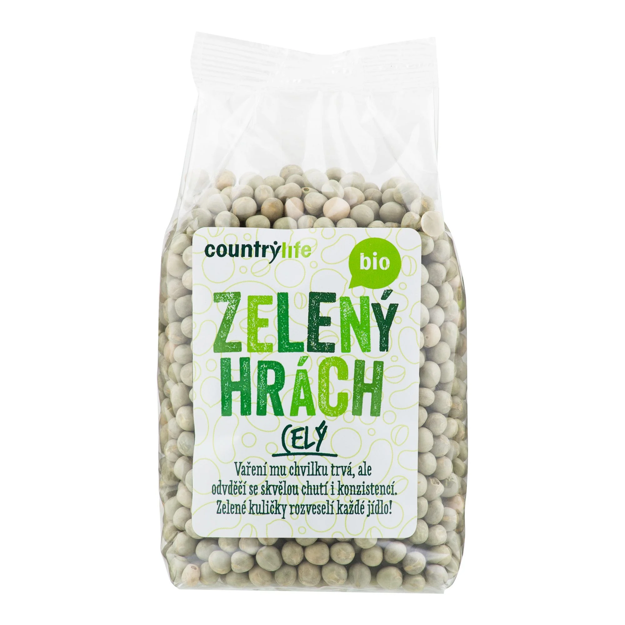 Country Life Hrách zelený BIO celý 500 g