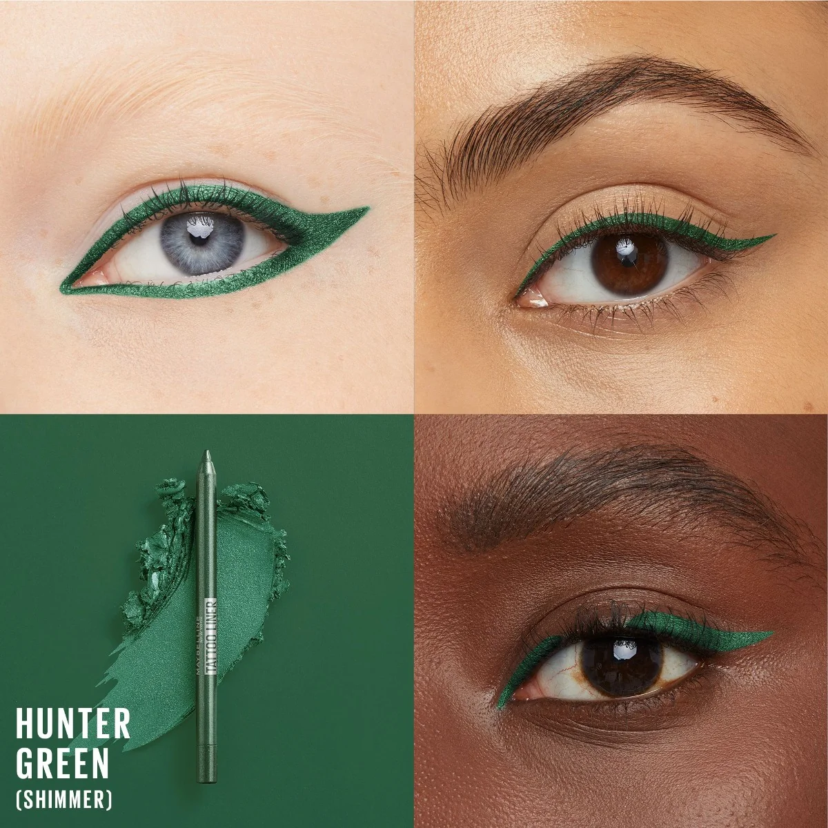 Maybelline Tattoo Liner Gel Pencil odstín 817 Hunter Green gelová tužka na oči 1,3 g