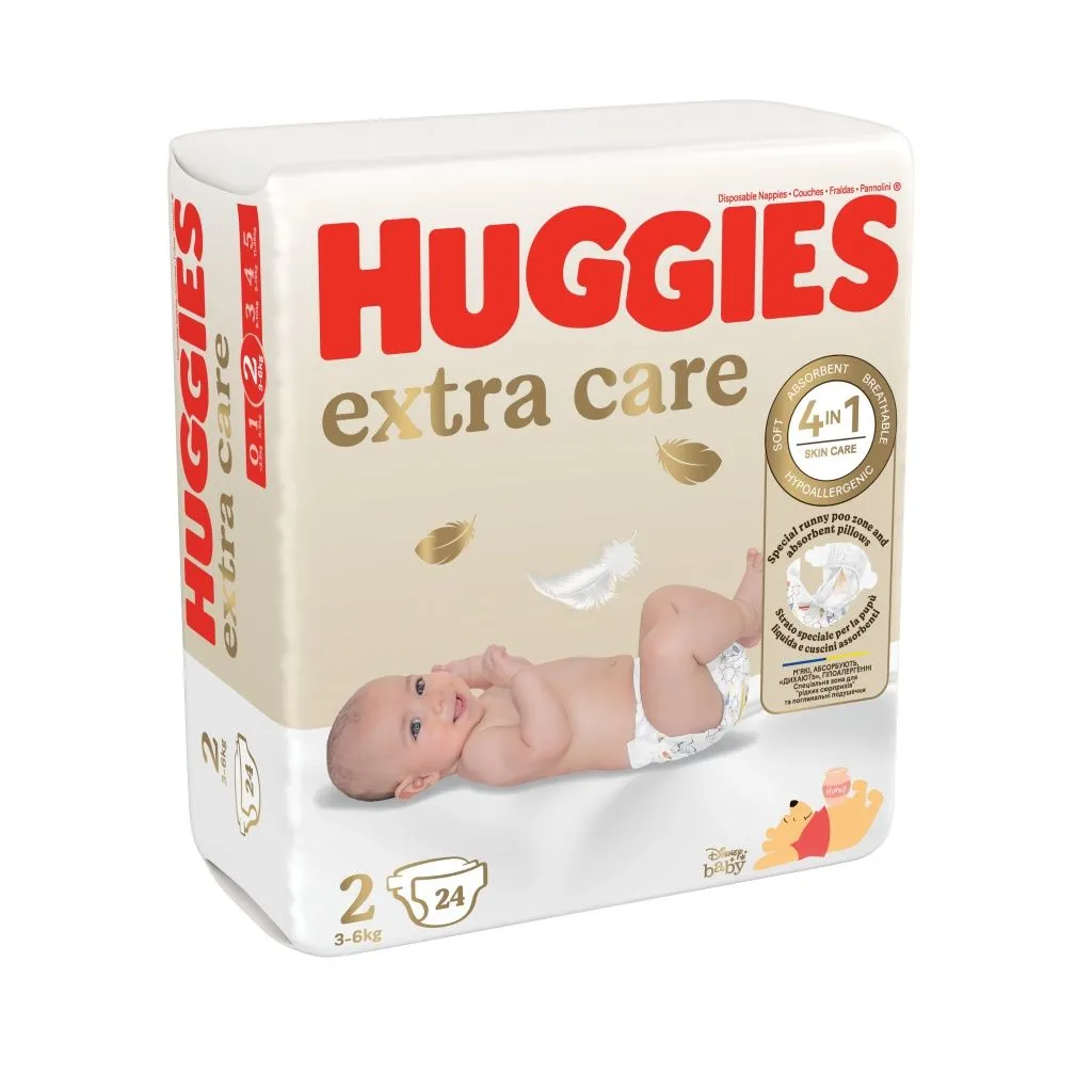 Huggies Extra Care 2 3-6 kg dětské pleny 24 ks