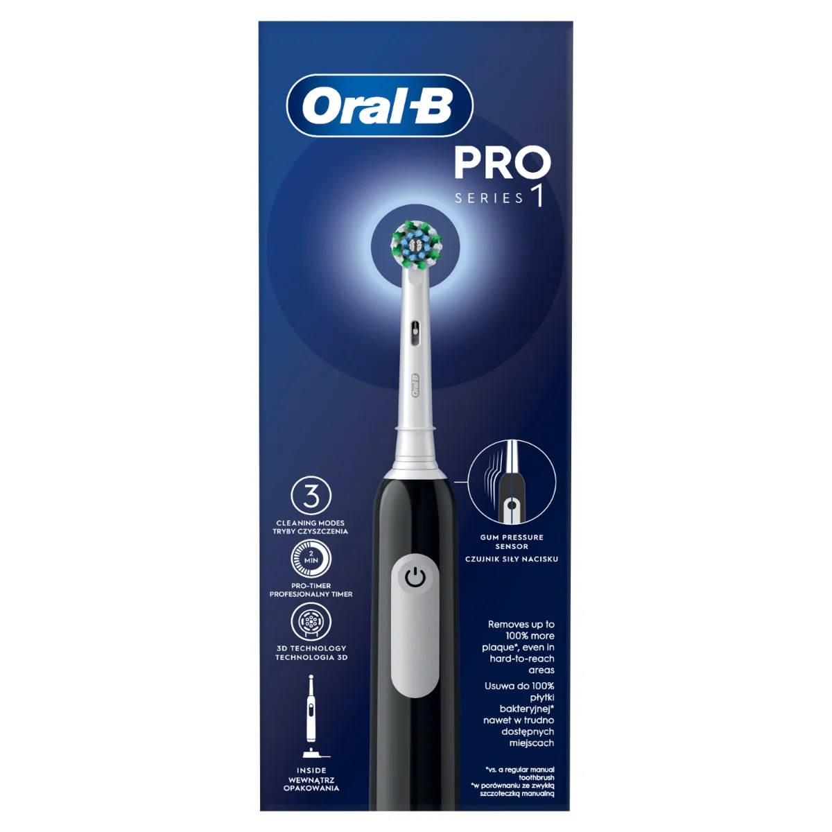 Oral-B Pro Series 1 elektrický zubní kartáček + pouzdro Black