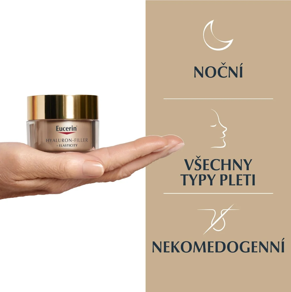 Eucerin Hyaluron-Filler + Elasticity noční krém proti vráskám 50 ml