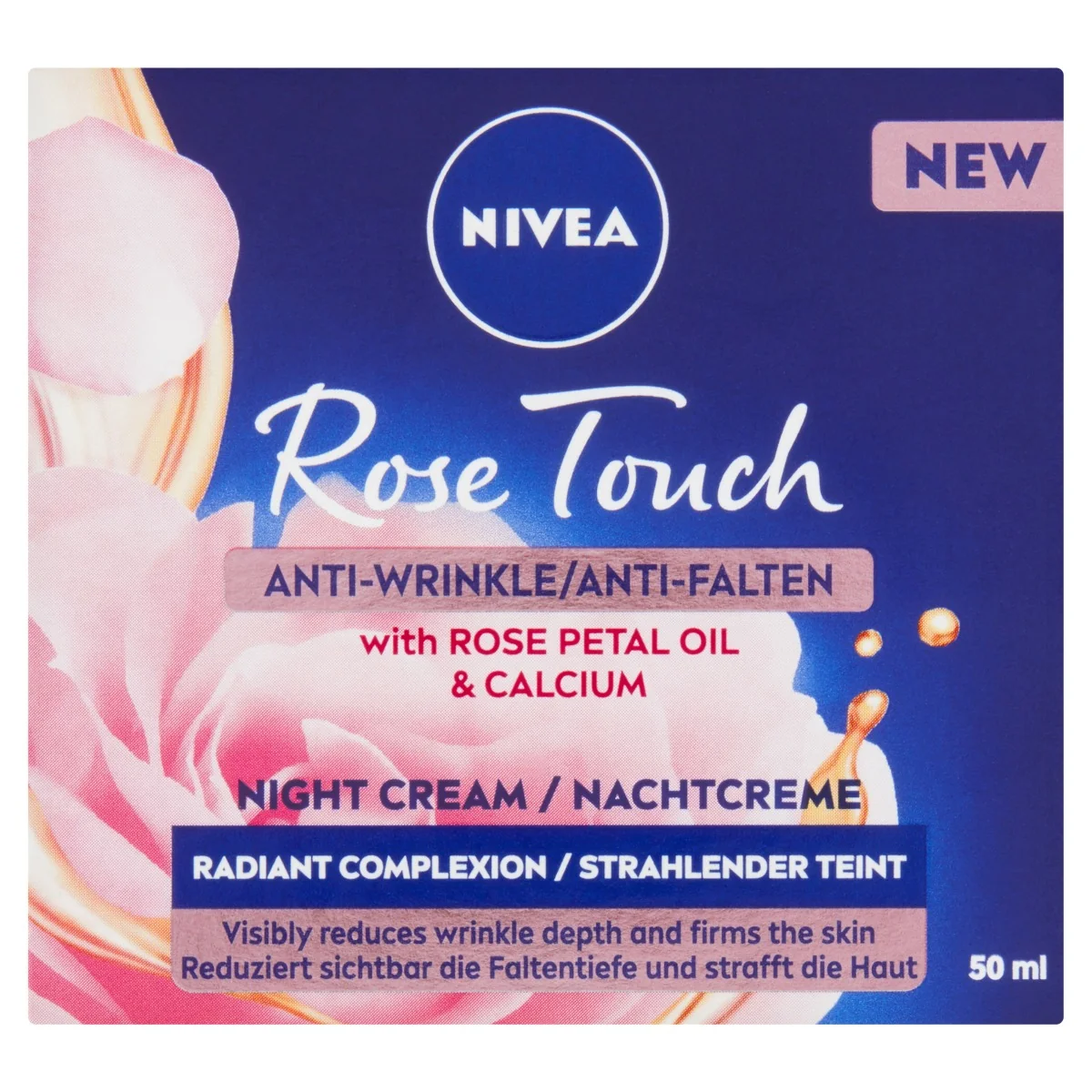 Nivea Rose Touch noční krém proti vráskám 50 ml