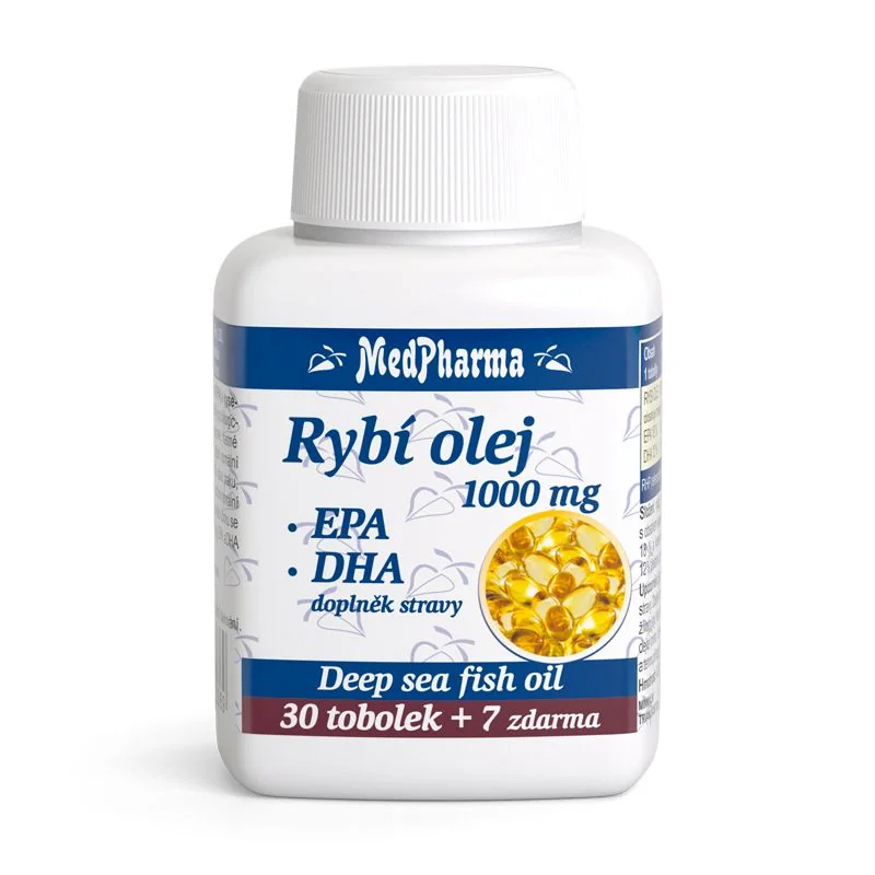 MedPharma Rybí olej 1000 mg + EPA + DHA 37 tobolek